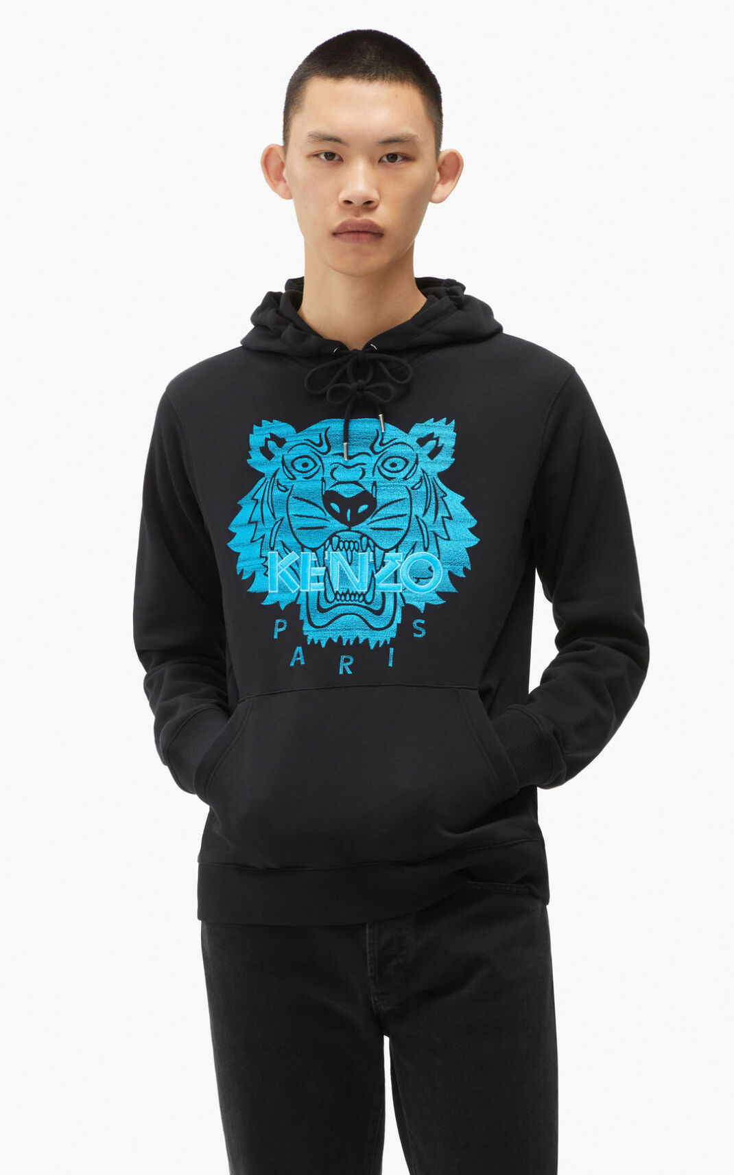 Sweat A Capuche Kenzo Homme Tiger Noir XBMNE-9258